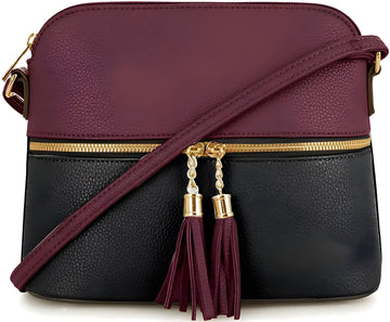 BZ MAROON - BLACK CROSS BODY BAG