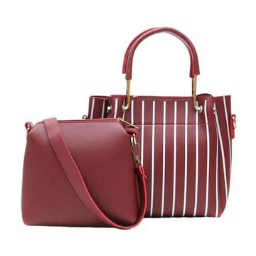 OSTOMY 2-Pc Handbag Set - Maroon