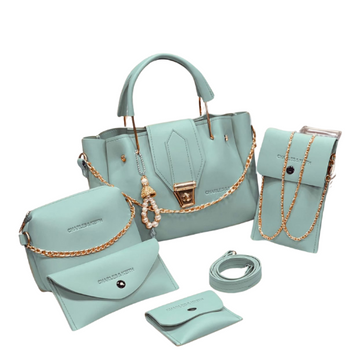 Majestic 5 Piece Handbag Set-Light Green